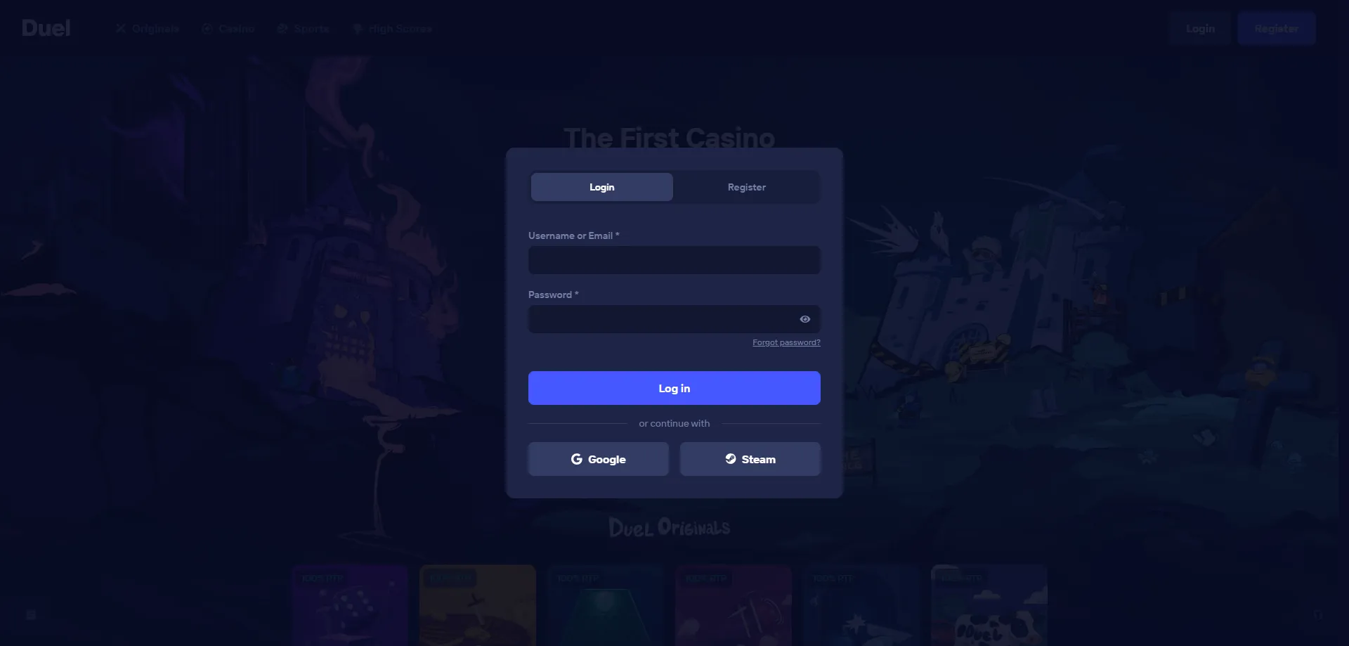 Inicio de sesi&oacute;n en Duel Casino Colombia &ndash; escritorio y m&oacute;vil