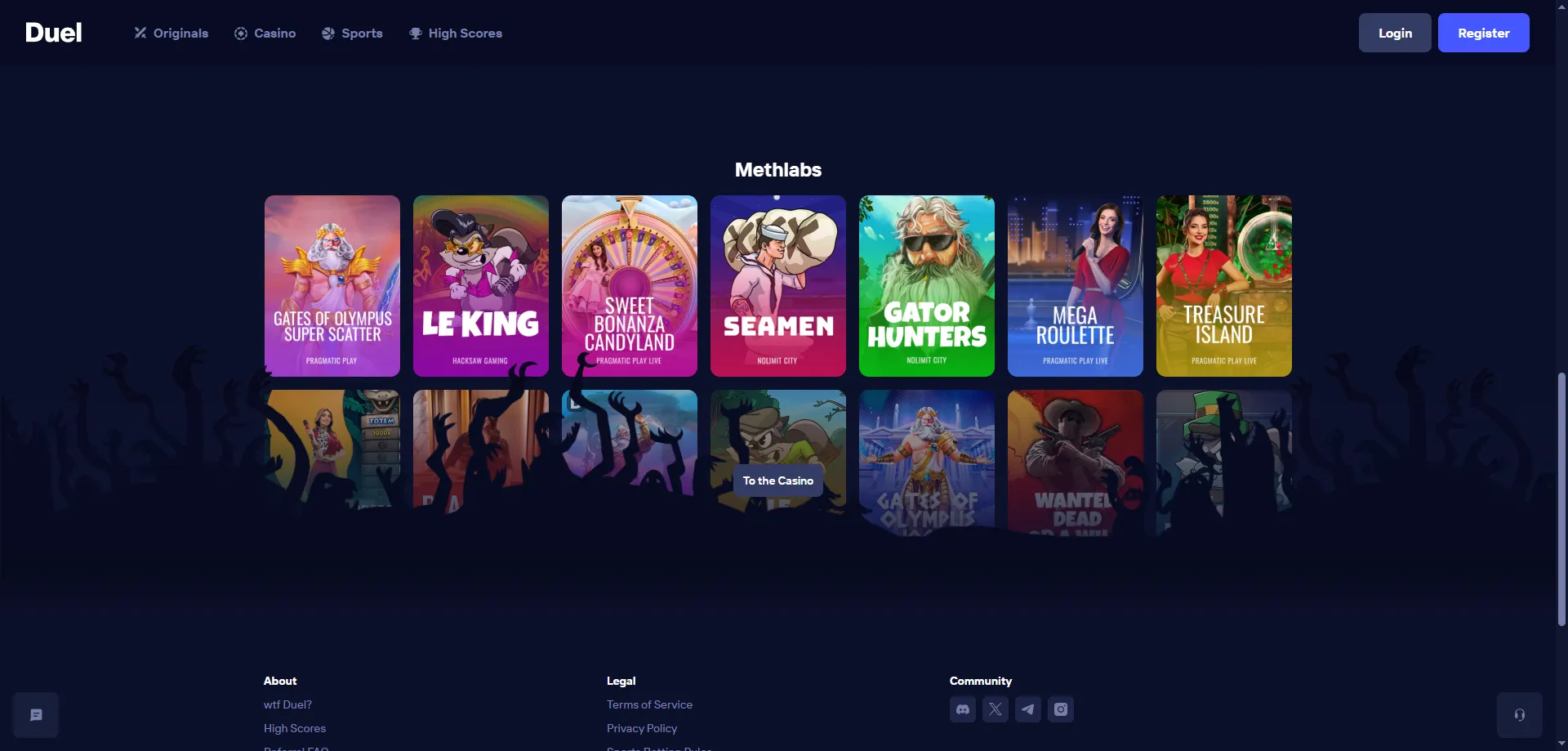 Slots y juegos en vivo en Duel Casino Colombia
